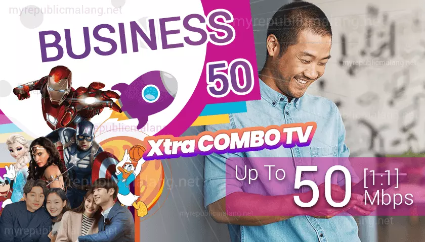 Paket Internet MyRepublic BUSINESS 50 addon TV